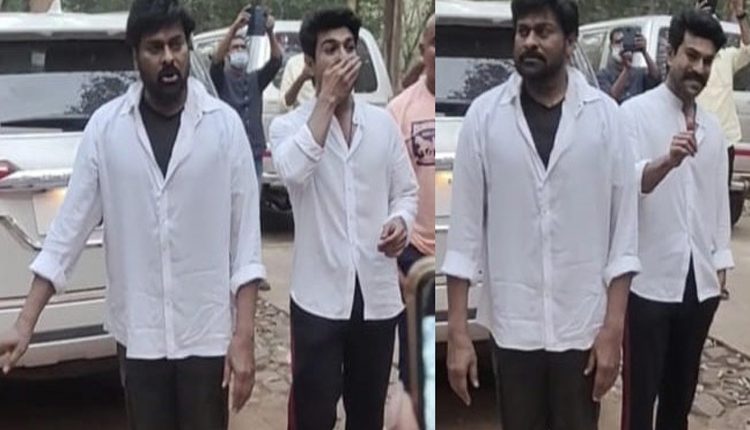 సెట్‌లో చిరంజీవి, రామ్ చ‌ర‌ణ్‌.. వైర‌ల్‌గా మారిన ఫొటోస్‌