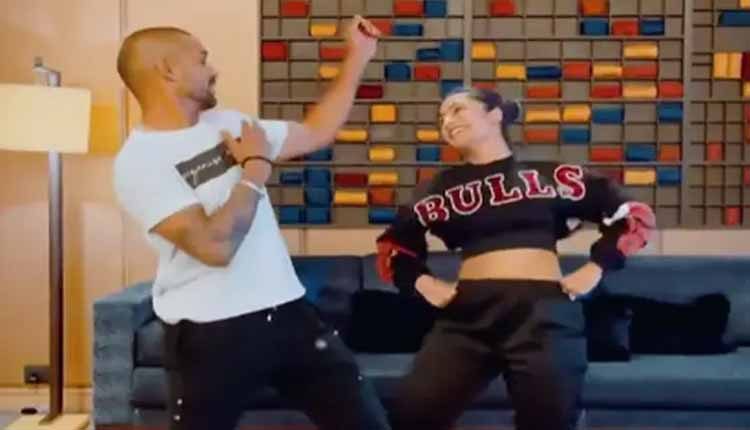 చాహ‌ల్ భార్య‌తో శిఖ‌ర్ ధావ‌న్ భాంగ్రా డ్యాన్స్‌.. వీడియో వైర‌ల్‌