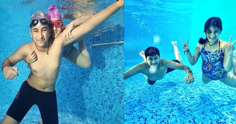 అండ‌ర్ వాట‌ర్‌లో మ‌హేష్ పిల్ల‌ల సాహ‌సం..!