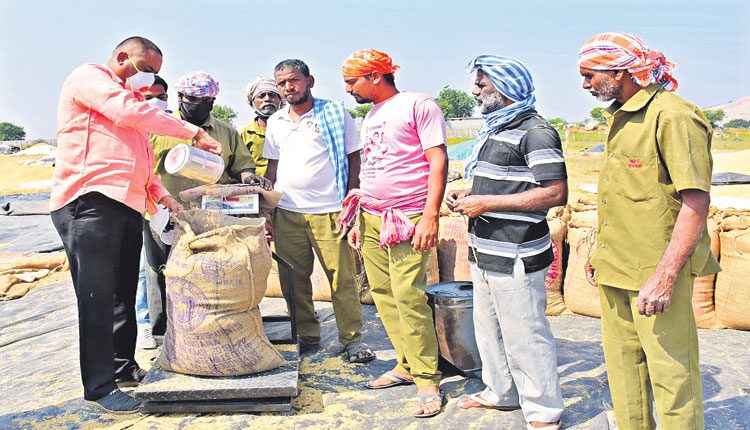 ధాన్యం కొనుగోళ్లతో మద్దతు