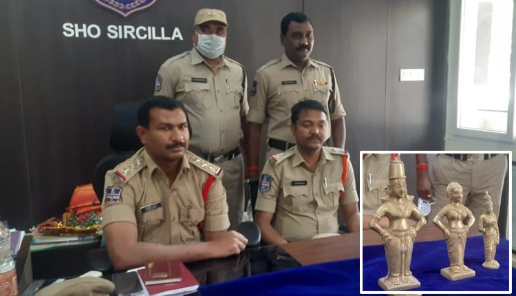 సిరిసిల్లలో విగ్రహాల దొంగ అరెస్ట్