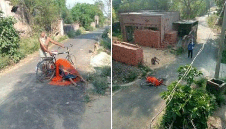 భార్య మృత‌దేహాన్నిసైకిల్‌పై మోసిన‌ వృద్ధుడు