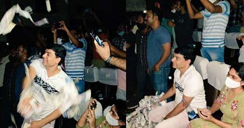 థియేట‌ర్‌లో పేప‌ర్స్ విసురుతూ రచ్చ చేస్తున్న దిల్ రాజు