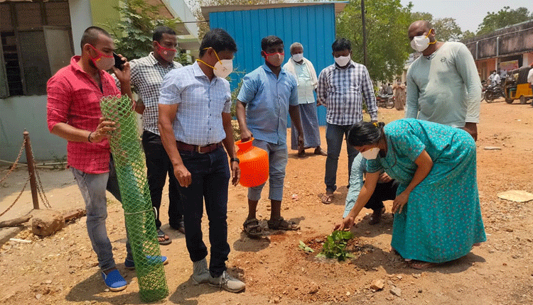 ప్రాణం పోసిన దవాఖానలో.. మొక్కను నాటిన మహిళ