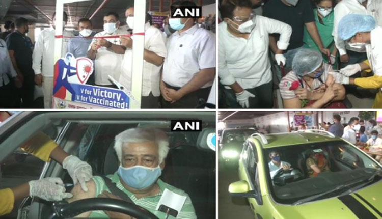 డ్రైవ్ ఇన్ టీకా కేంద్రాన్ని ప్రారంభించిన నితిన్ గ‌డ్క‌రీ