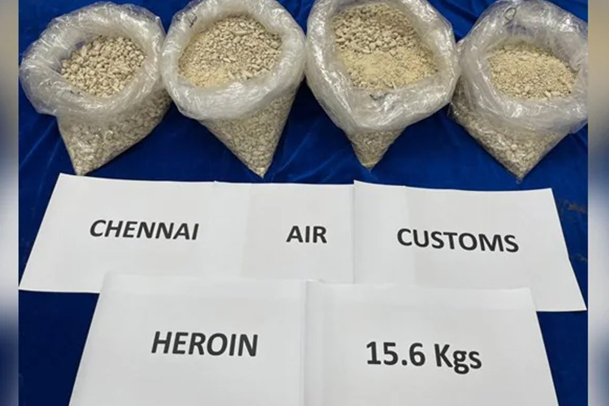 చెన్నై విమానాశ్రయంలో రూ.100 కోట్ల విలువైన హెరాయిన్‌ పట్టివేత