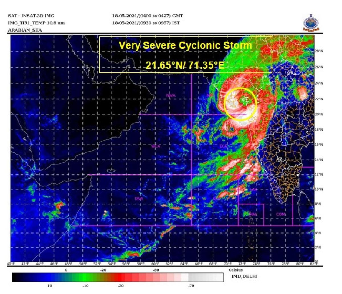 తౌక్టే తుఫాన్‌.. 140కిలోమీట‌ర్ల వేగంతో ఈదురుగాలులు