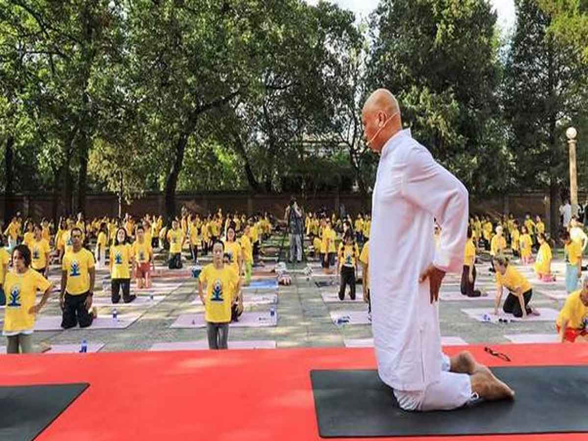 చైనాలో ఒక రోజు ముందుగా యోగా దినోత్సవం