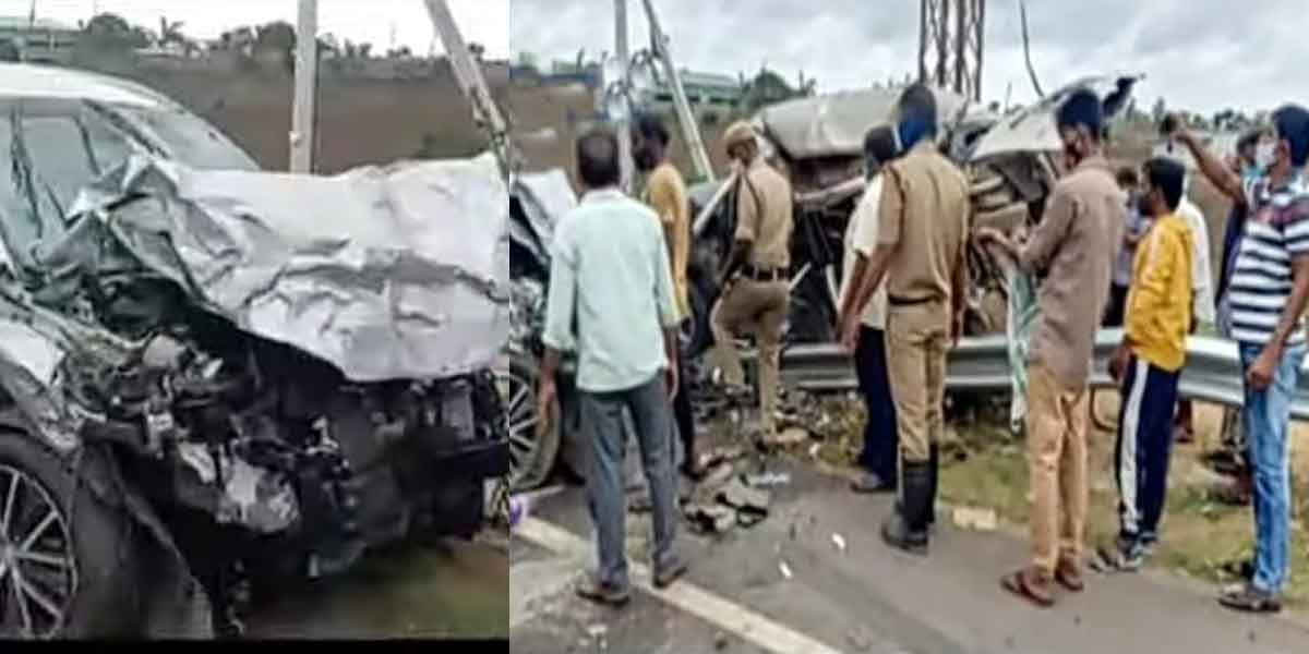 కొడంగల్ శివారులో రెండు కార్ల ఢీ.. నలుగురు దుర్మరణం