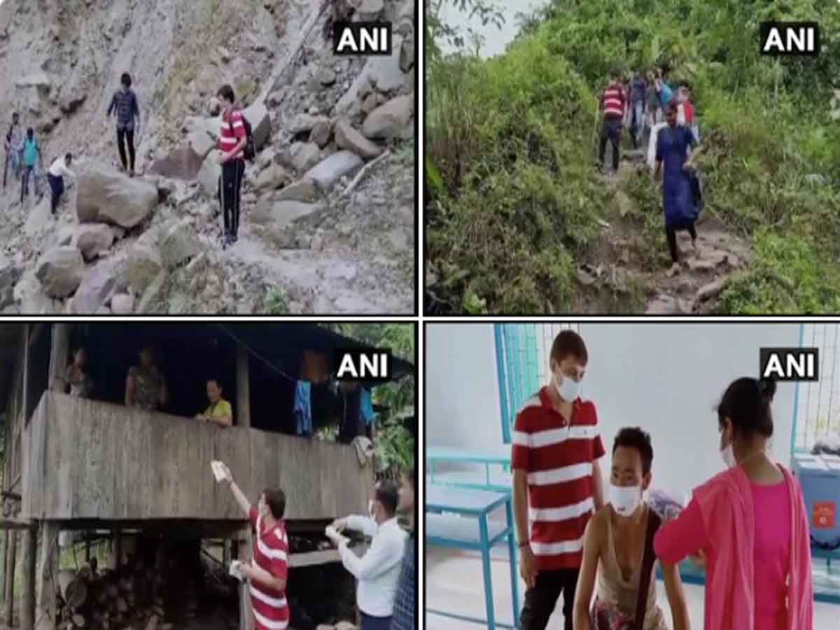 మారుమూల గ్రామ‌స్తుల‌కు టీకా కోసం ప‌ది కిలోమీట‌ర్లు న‌డిచిన క‌లెక్ట‌ర్‌