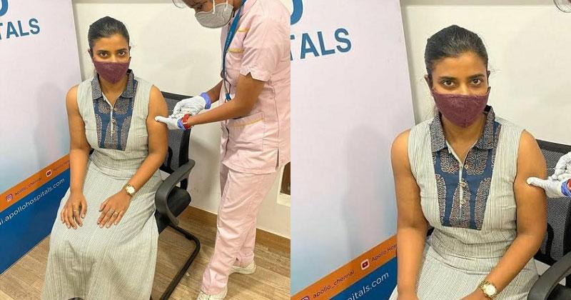 తొలి డోస్ వ్యాక్సిన్ తీసుకున్న అందాల భామ‌
