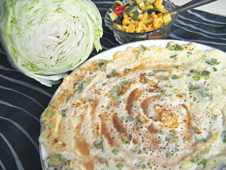 క్యాబేజీ దోశ తయారు చేయు విధానము