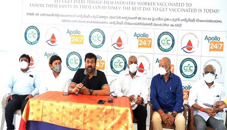 తెలుగు సినీ కార్మికుల‌కు టీకా డ్రైవ్ ప్రారంభం