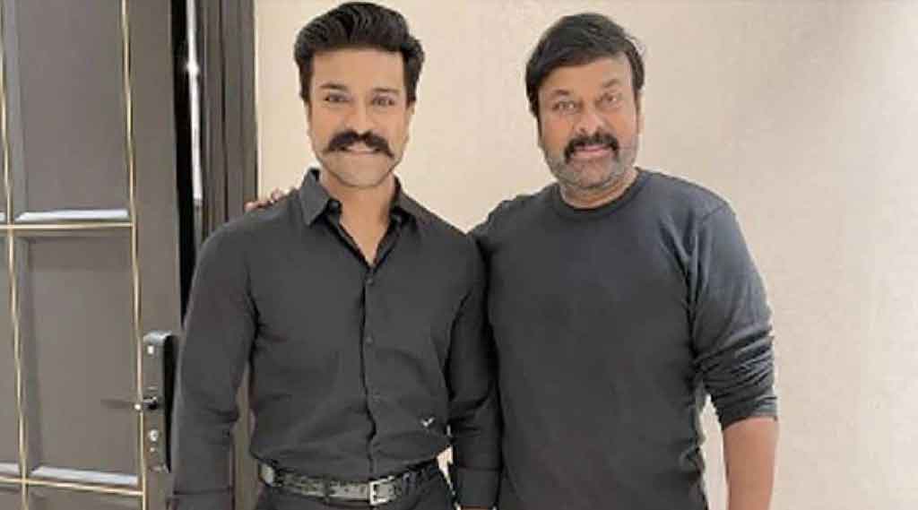 బ్లాక్ డ్రెస్ లో చిరు-చ‌ర‌ణ్ స్టైలిష్ లుక్‌