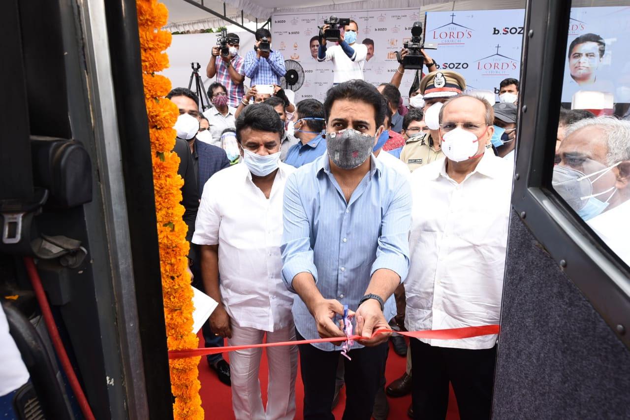 మొబైల్‌ ఐసీయూ బస్సులు ప్రారంభించిన మంత్రి కేటీఆర్‌