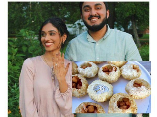 వెరైటీ ప్ర‌పోజ‌ల్ : పానీపూరిలో వెడ్డింగ్ రింగ్