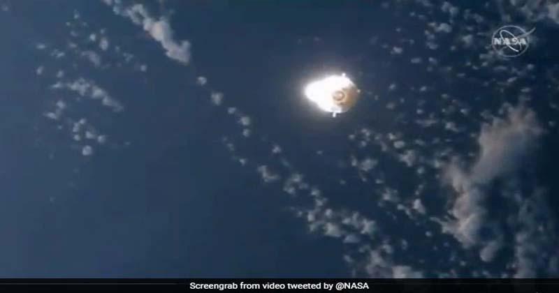 స్పేస్‌స్టేష‌న్‌కు వెళ్తూ ప‌గ‌టి పూట స్ప‌ష్టంగా కనిపించిన స్పేస్‌క్రాఫ్ట్‌.. వీడియో