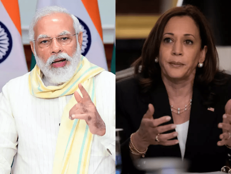 కమలా హ్యారిస్ తో ఫోన్ లో మాట్లాడిన ప్ర‌ధాని మోదీ
