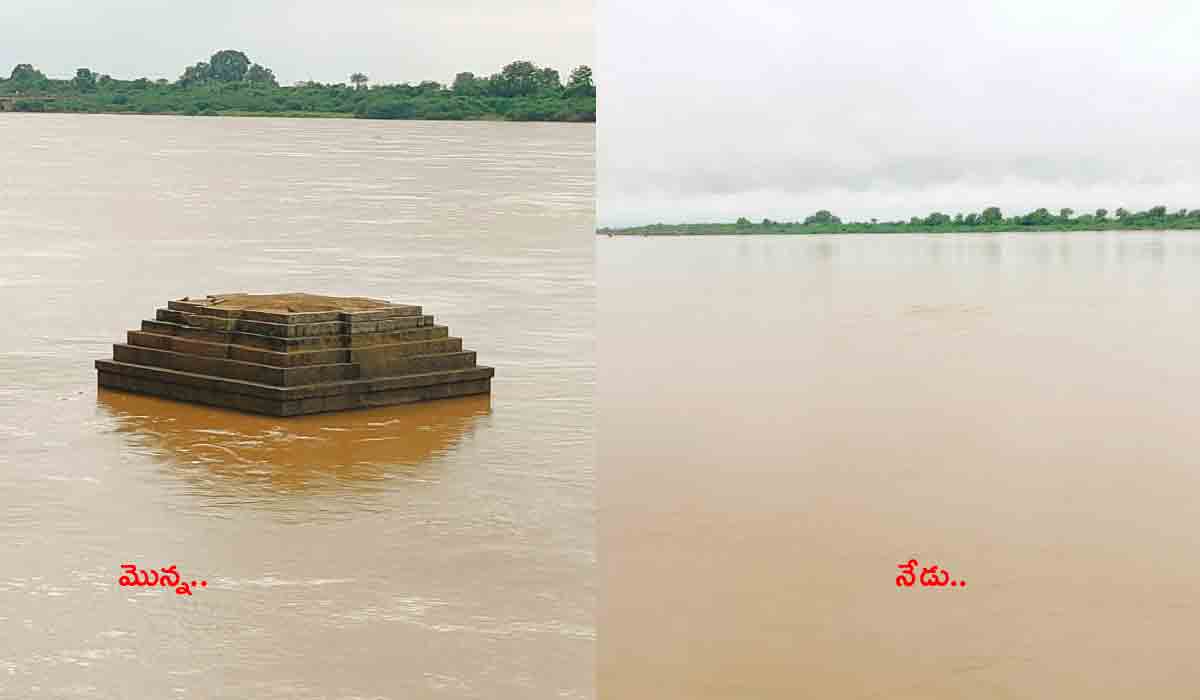 ఉప్పొంగుతున్న గోదావ‌రి.. నీట మునిగిన ప్ర‌సిద్ధ శివాల‌యం