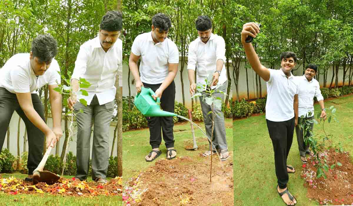 పుట్టిన రోజు సందర్భంగా మొక్కలు నాటిన కల్వకుంట్ల హిమాన్షు
