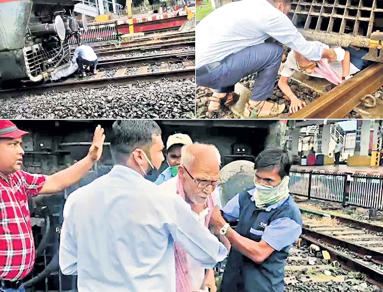 ఎమర్జెన్సీ బ్రేకులేసి వృద్ధుడిని కాపాడి