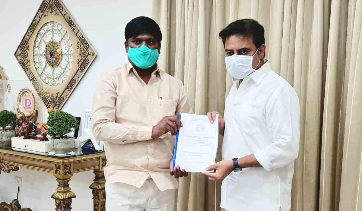 మంత్రి కేటీఆర్‌తో ఎమ్మెల్యే పెద్ది సుదర్శన్‌ రెడ్డి భేటీ..