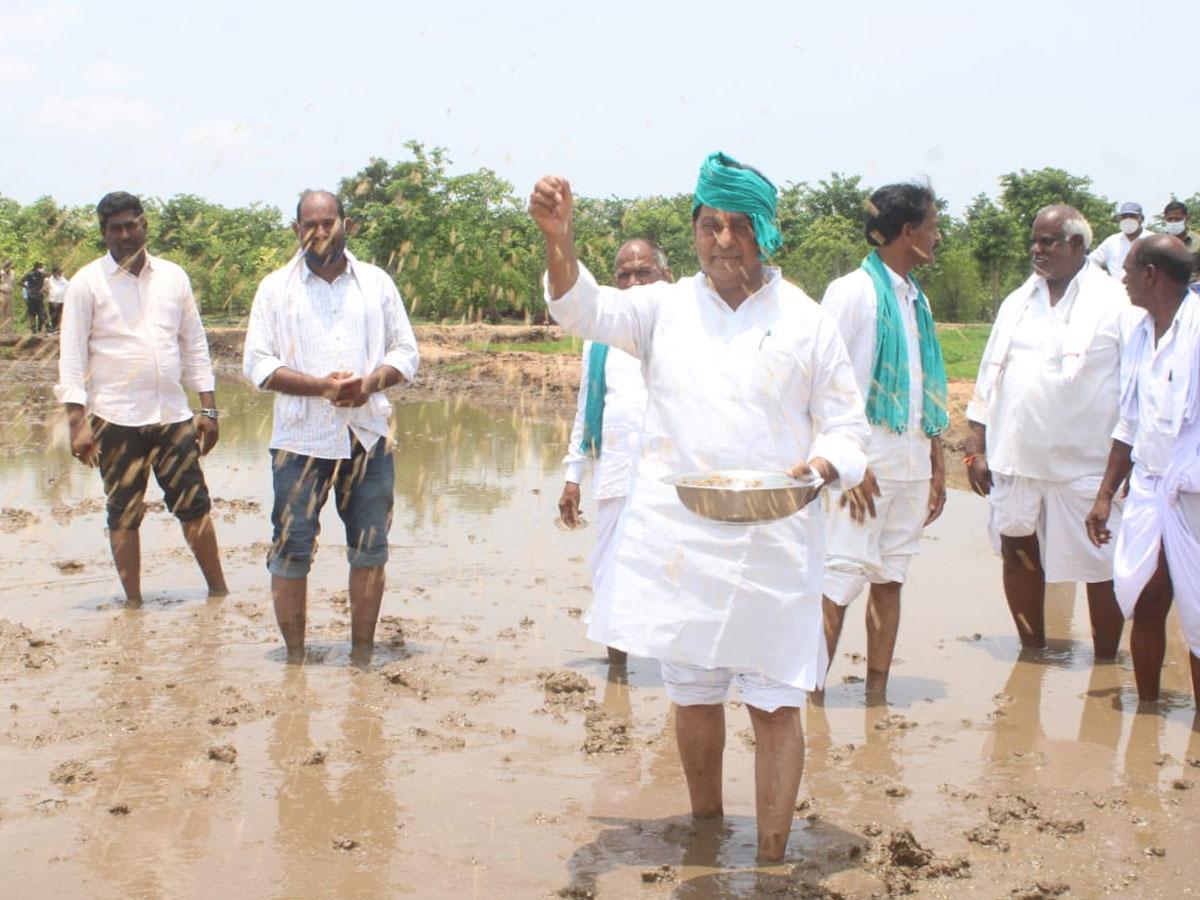 వెదజల్లే పద్ధతితో అధిక దిగుబ‌డి : మంత్రి అల్లోల