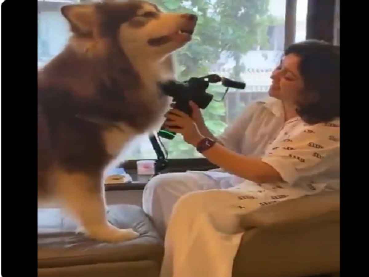 కుక్క‌కు మ‌సాజ్ చేస్తూ ఫుల్ ఖుష్ అవుతున్న ఛార్మి