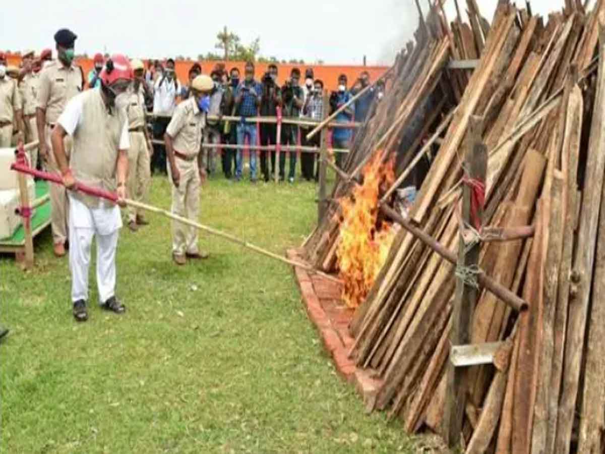 రూ.163 కోట్ల విలువైన డ్రగ్స్‌ను తగులబెట్టిన అస్సాం సీఎం