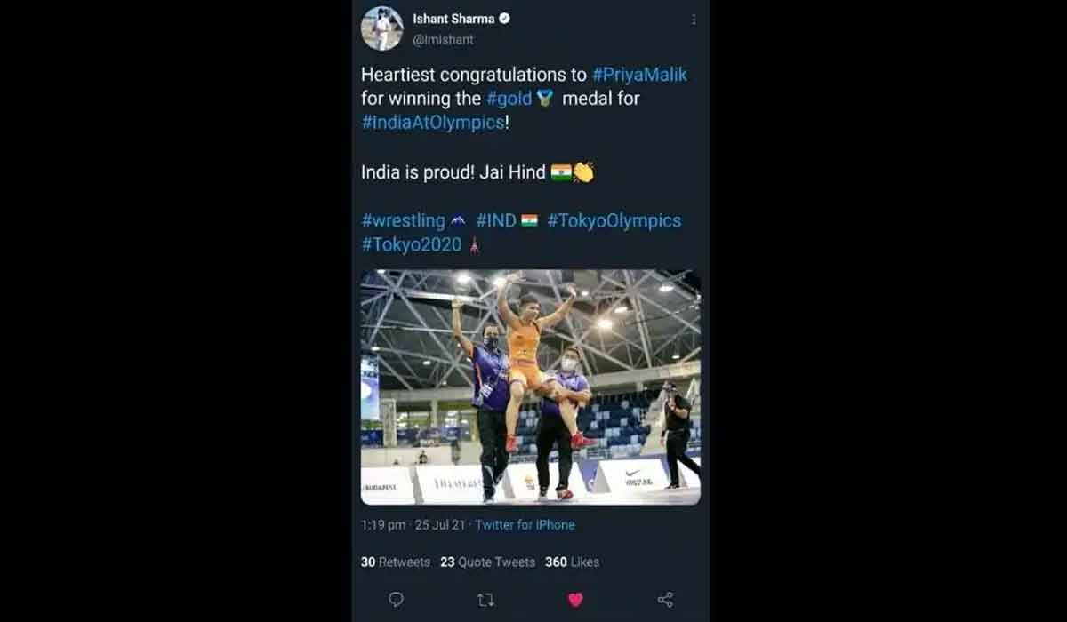 ఇషాంత్ శ‌ర్మా.. ప్రియా మెడ‌ల్ గెలిచింది ఒలింపిక్స్‌లో కాదు!