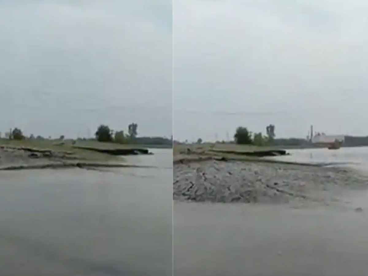 వైరల్‌ వీడియో: హర్యానాలో నీటి నుంచి పైకి లేచిన భూమి