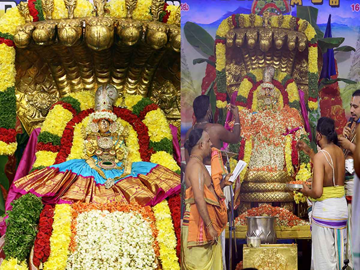 శ్రీ ప‌ద్మావ‌తి అమ్మ‌వారి ఆల‌యంలో ప్రారంభమైన పుష్ప మ‌హాయాగం