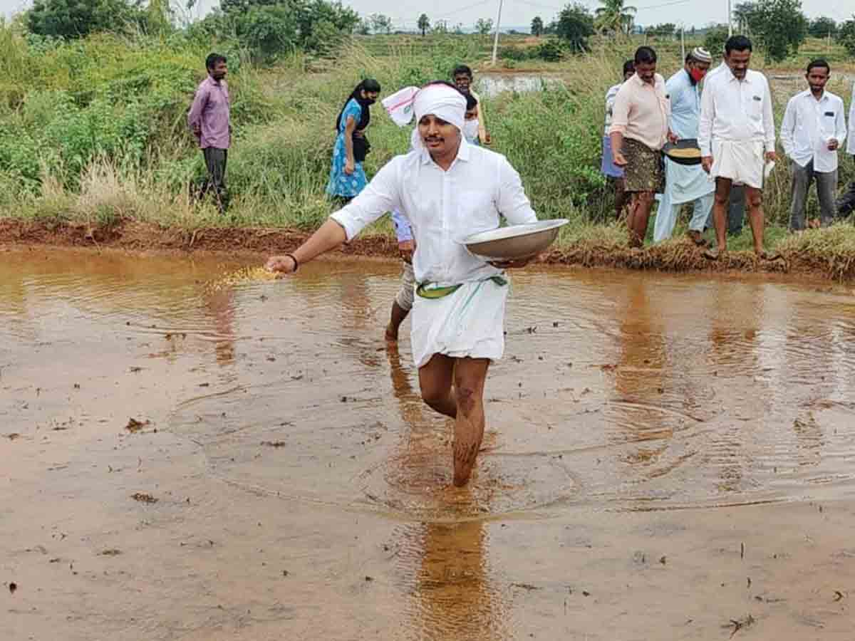 వెద వ‌రిసాగుపై రైతుల‌కు ఎమ్మెల్యే భ‌గ‌త్ అవ‌గాహ‌న‌