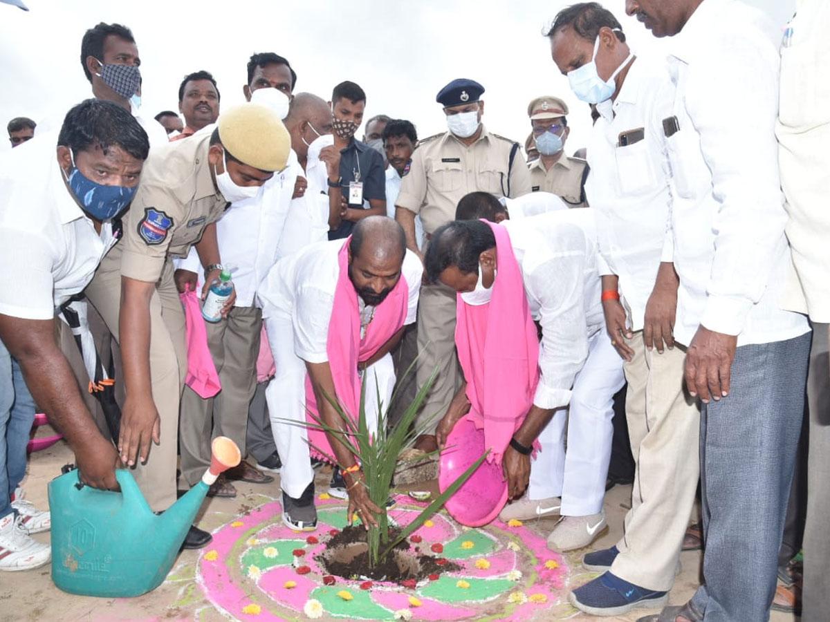 ఈత మొక్కలను నాటిన మంత్రి శ్రీనివాస్‌ గౌడ్‌