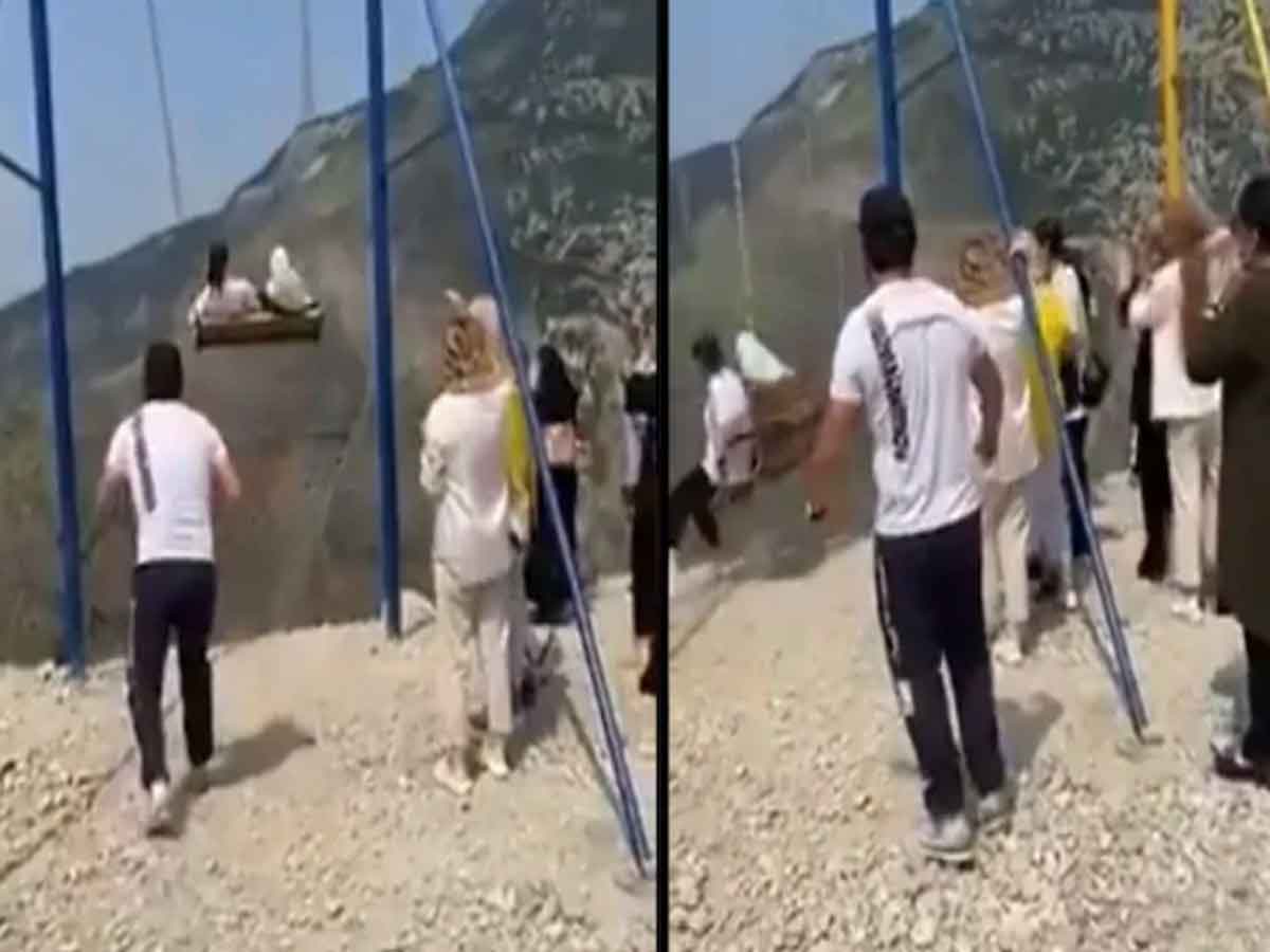 ఎత్తైన కొండ అంచున ఉయ్యాల.. ఊగుతూ పడిన మహిళలు