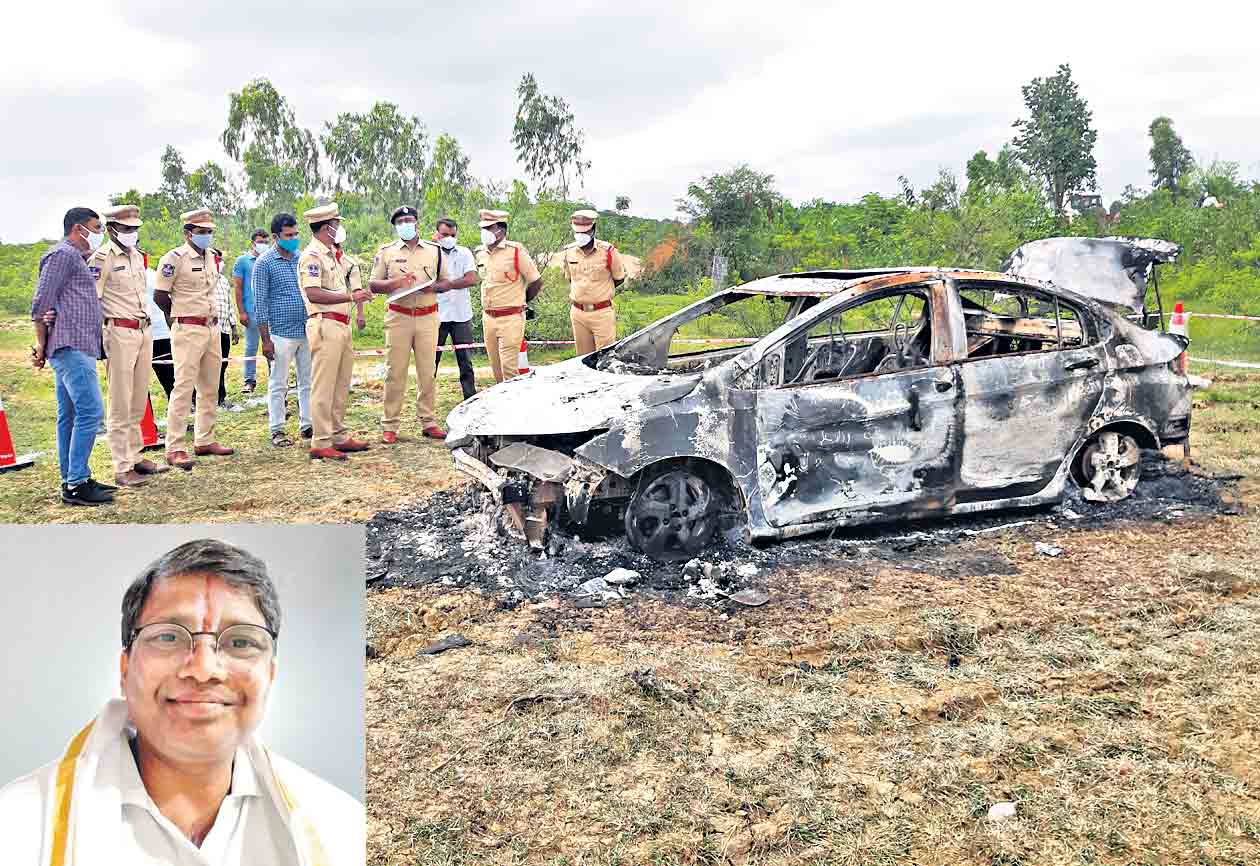 కడతేర్చి.. కారులోనే కాల్చేసి