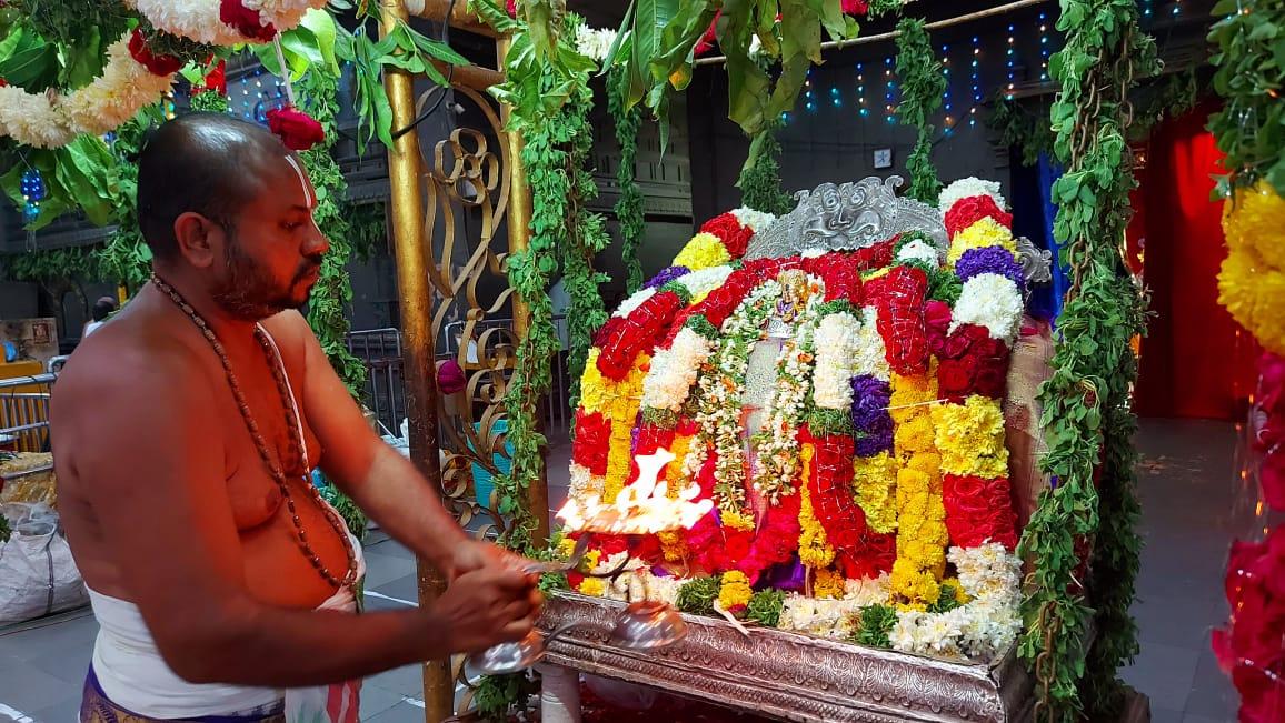 యాదాద్రిలో ఆండాల్ అమ్మవారికి ఊంజల్ సేవ