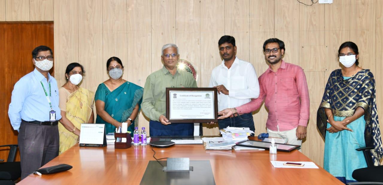సంగారెడ్డి వ్యవసాయ కాలేజీకి గ్రీన్ ఛాంపియన్‌ అవార్డు