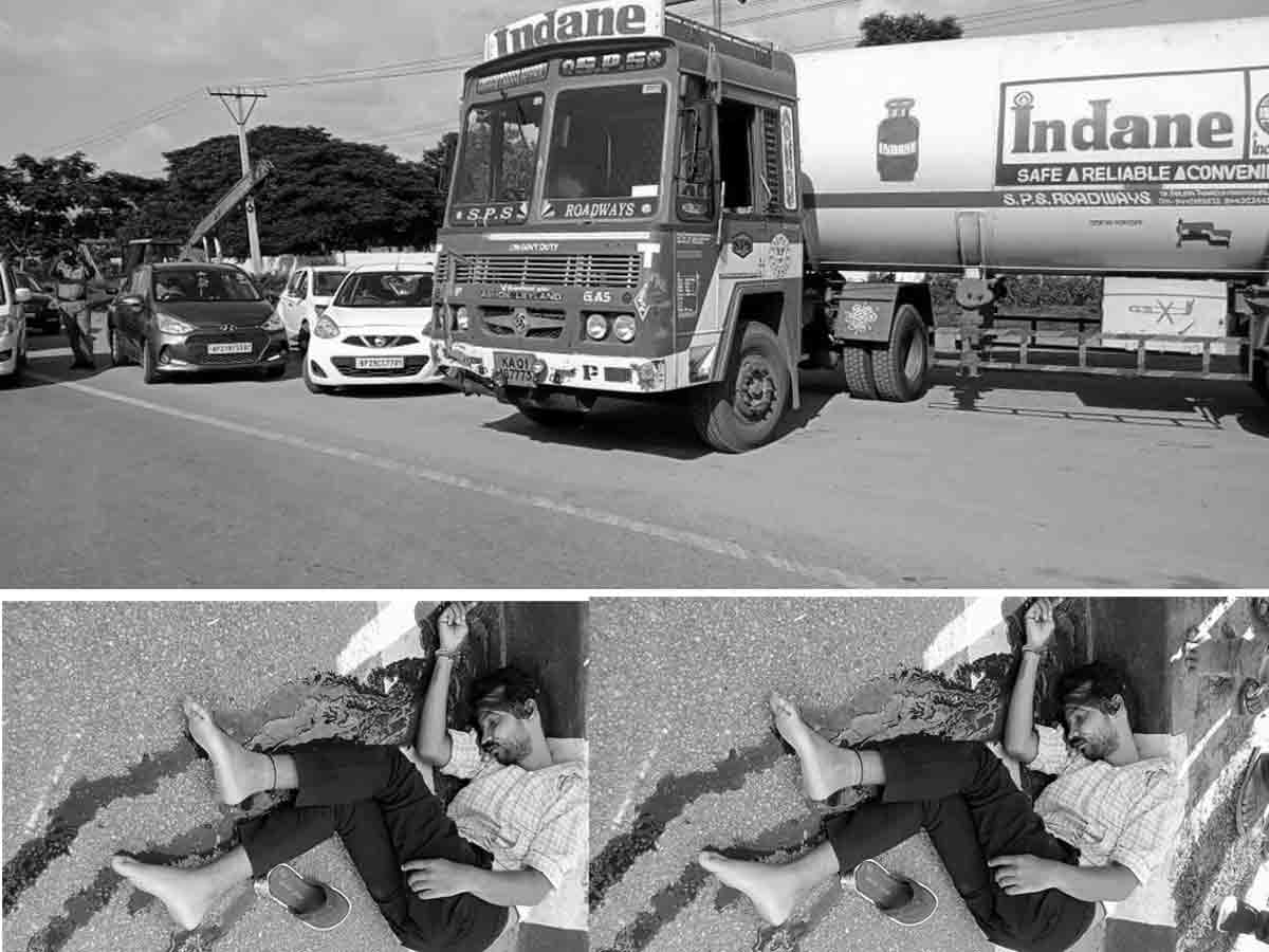 బైక్‌ను ఢీకొట్టిన గ్యాస్ ట్యాంకర్‌.. యువకుడి మృతి