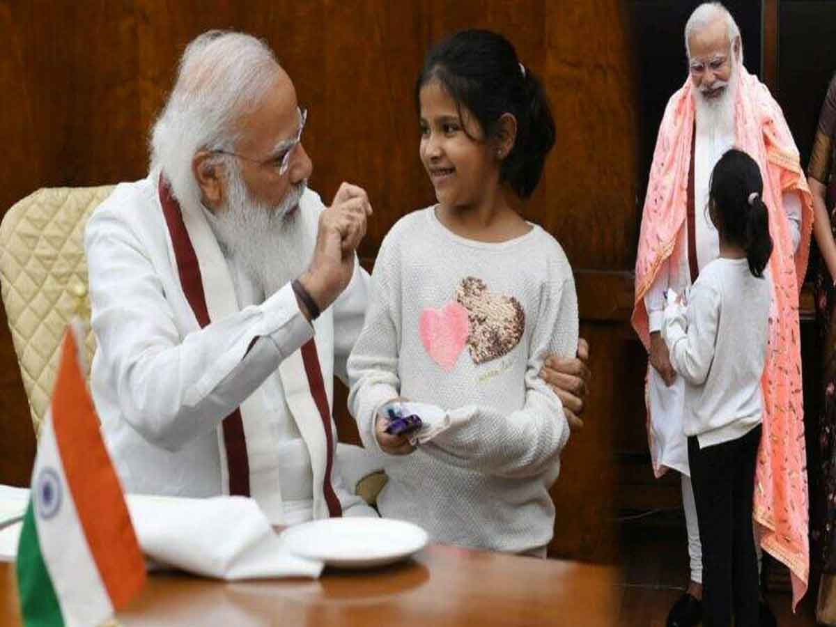 Modi and Anisha : నువ్వెప్పుడు రాష్ట్రపతి అవుతావు మోదీ తాతా..?!