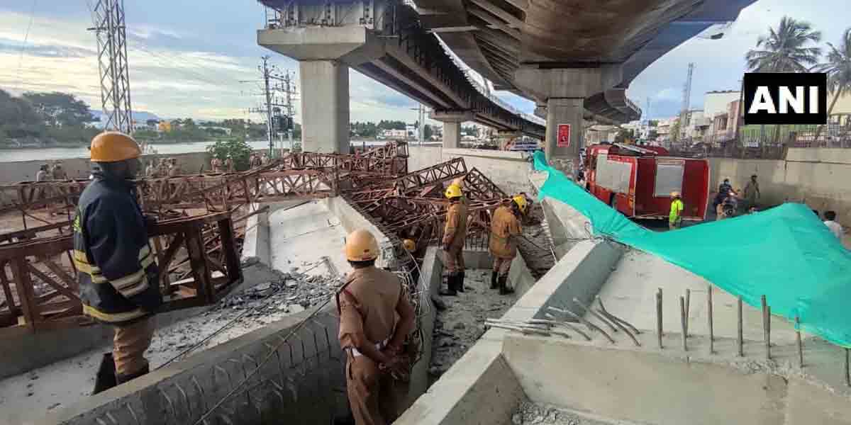 Flyover collapse: త‌మిళ‌నాడులో కూలిన ఫ్లైవోవ‌ర్‌.. ఒకరు దుర్మ‌ర‌ణం