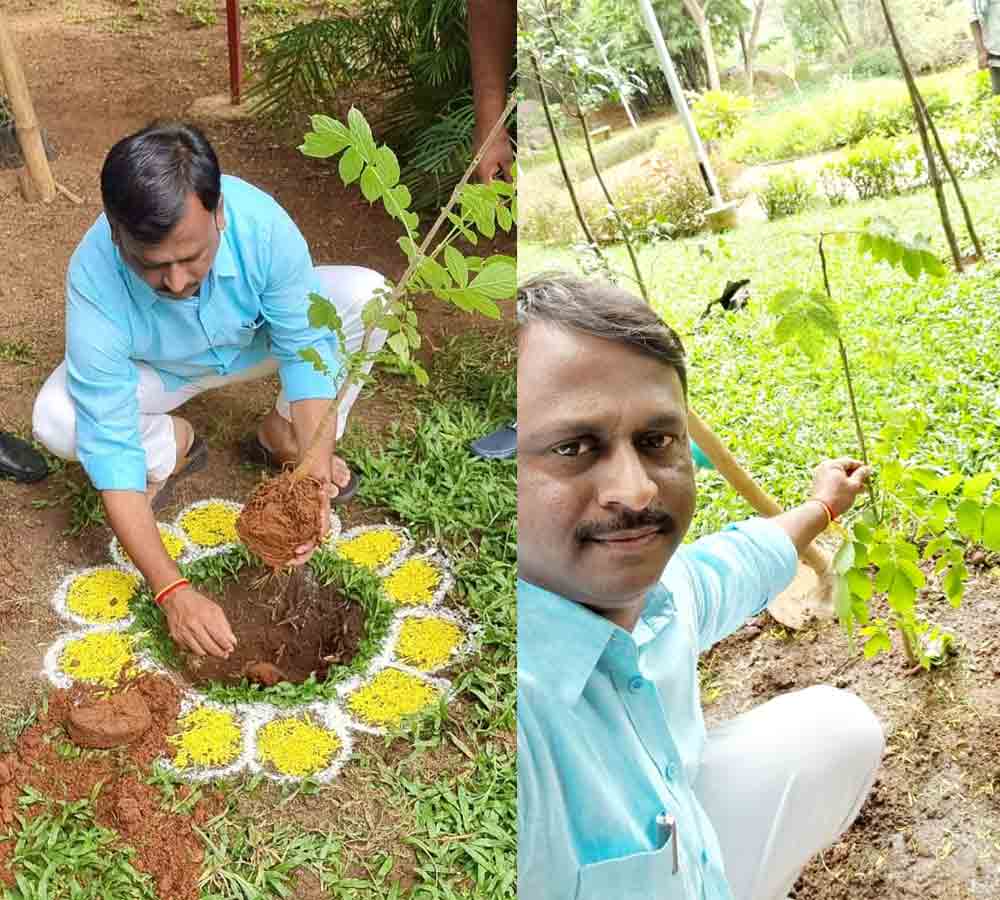 Gellu Srinivas Yadav : గ్రీన్‌ ఇండియా చాలెంజ్‌లో మొక్కలు నాటిన టీఆర్‌ఎస్‌వీ నేత