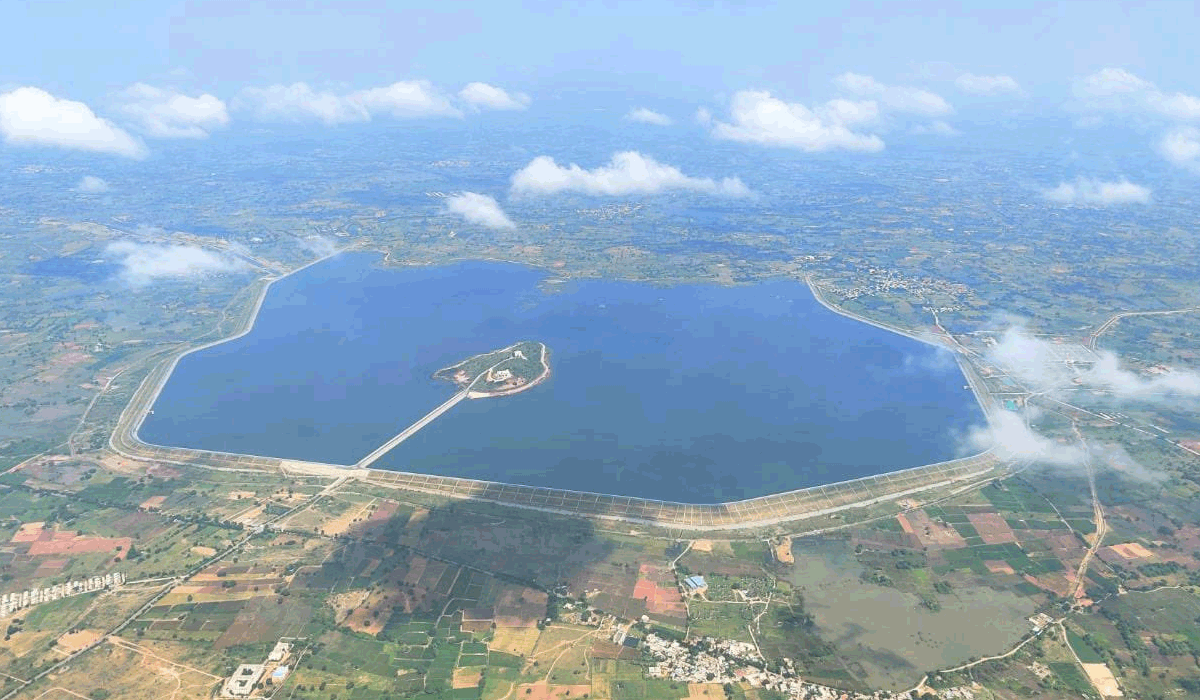 Ranganayaka Sagar | రంగ‌నాయ‌క సాగ‌ర్ ఏరియ‌ల్ వ్యూ అద్భుతం : హ‌రీశ్‌రావు