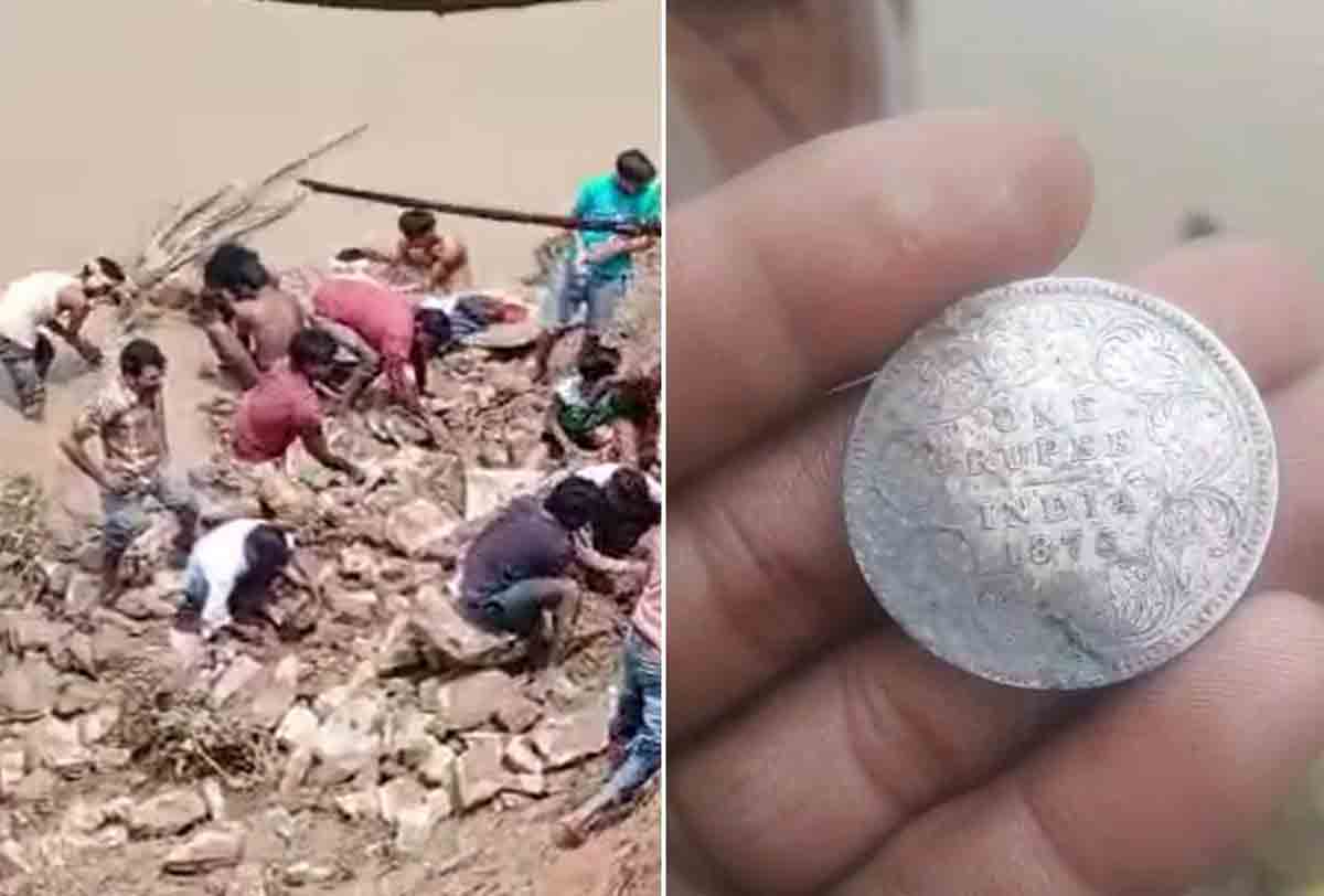 Sliver Coins : ఇసుకలో వెండి నాణేలు.. పోటీపడి ఏరుకుంటున్న జనం
