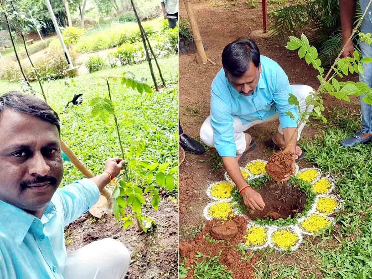 Huzurabad Green Challenge | పుట్టినరోజున మొక్కనాటిన గెల్లు శ్రీనివాస్ యాదవ్