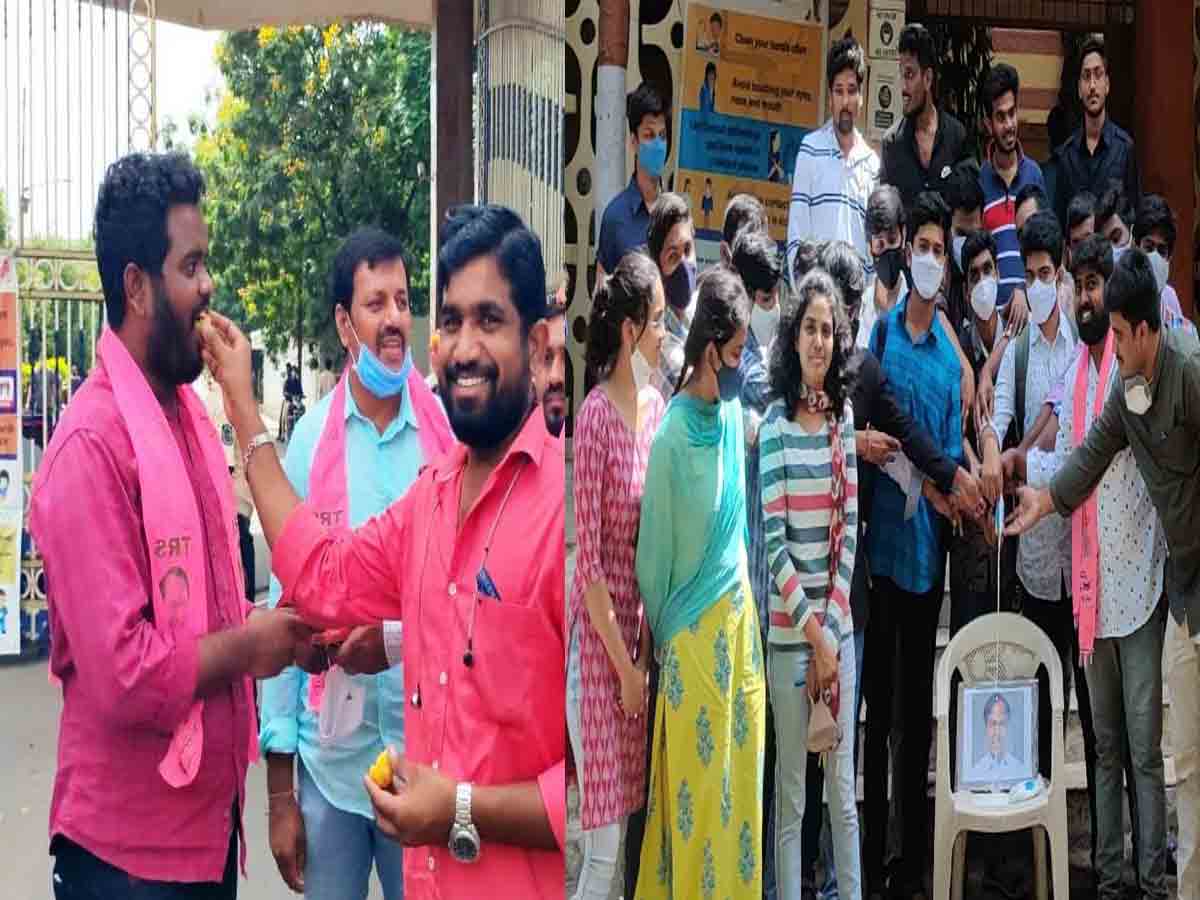 Huzurabad: గెల్లుకు టికెట్ కేటాయించడంపై విద్యార్థి సంఘాల సంబురాలు..