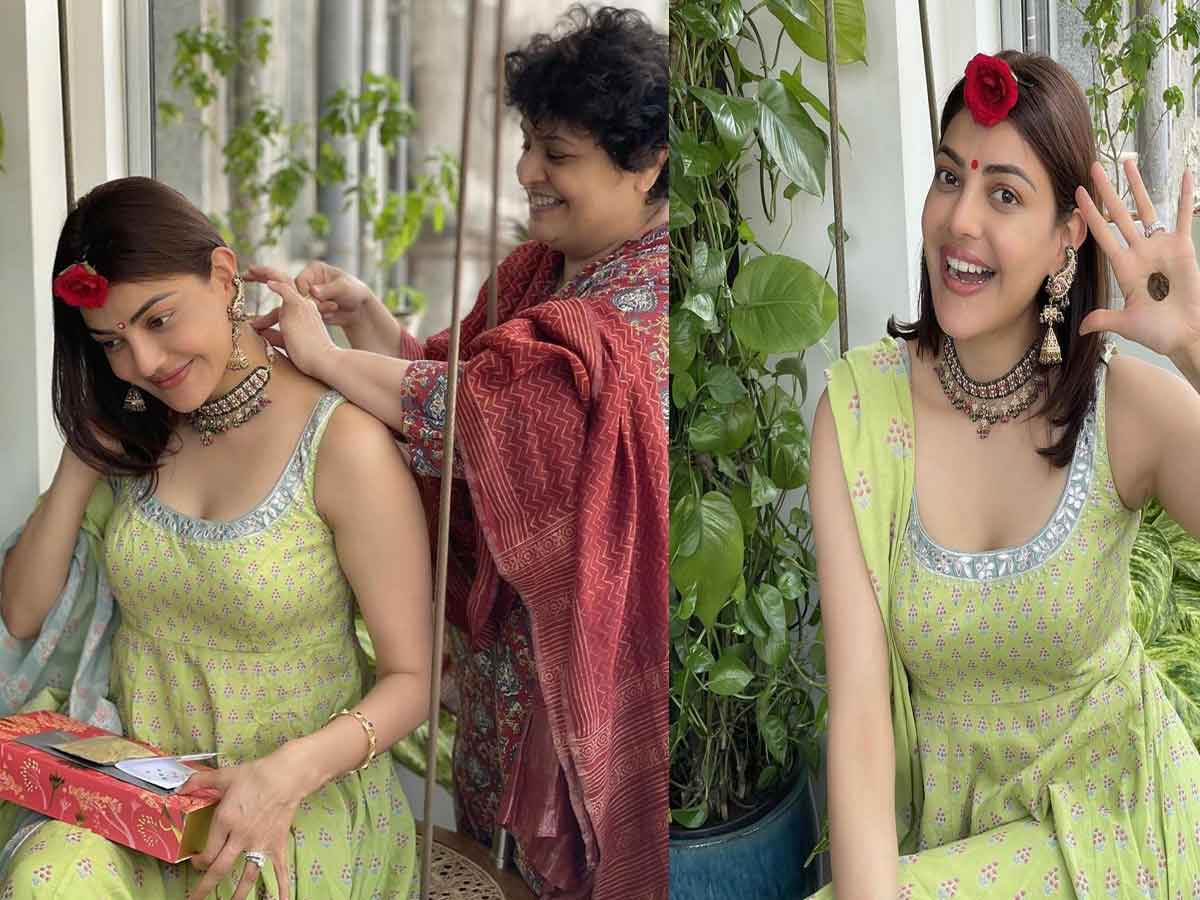 తీజ్ వేడుక‌లో బుట్ట‌బొమ్మ‌లా మారిన కాజ‌ల్‌.. పిక్స్ వైర‌ల్‌