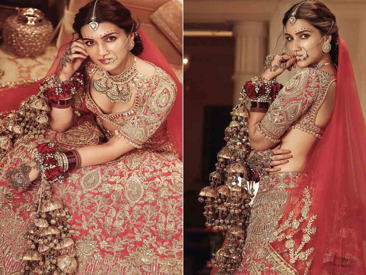 Kriti sanon: పెళ్లి కూతురిలా మారిన ప్ర‌భాస్ బ్యూటీ..!