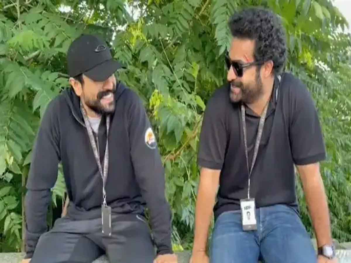 షూటింగ్ గ్యాప్‌లో చ‌ర‌ణ్, ఎన్టీఆర్ ఎలా చిల్ అవుతున్నారో చూడండి..! -వీడియో