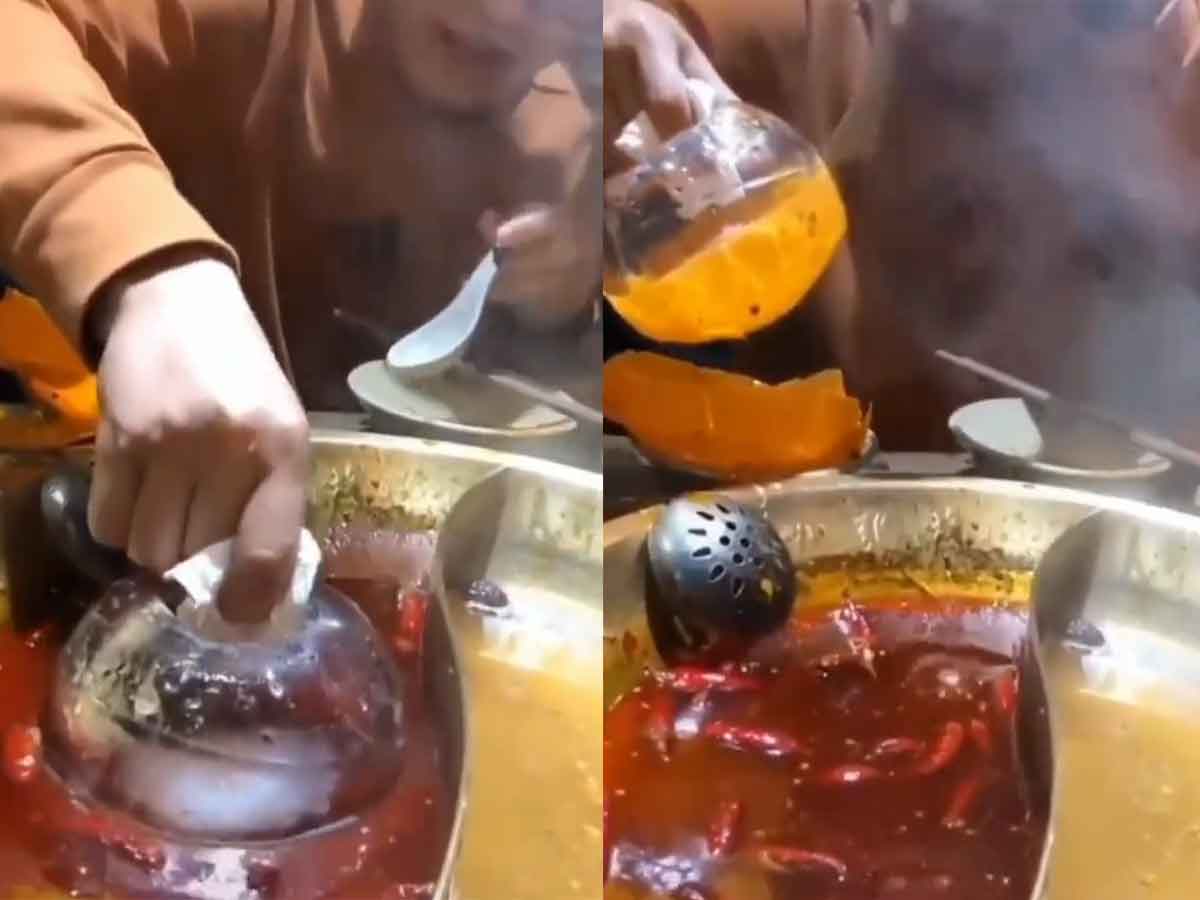 Viral Video : కూర‌లో ఆయిల్ ఎక్కువైంద‌ని ఏం చేశాడో చూడండి